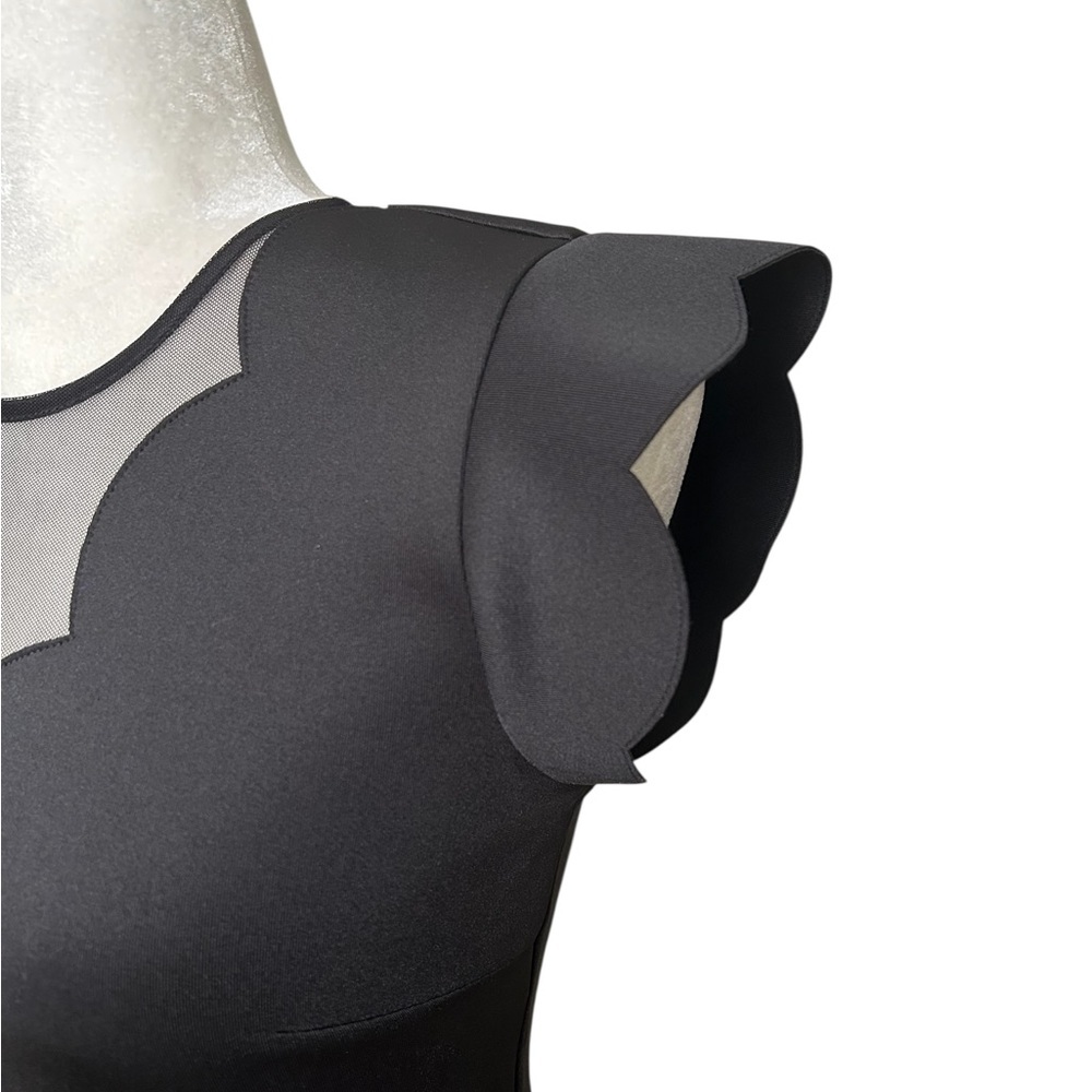 TED BAKER Sharlot Paneled Scallop Dress Black Size 0 (fits XS–S) - Picture 5 of 15